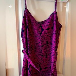 Ann Taylor Fuchsia and Navy Patterned Mini 
 Dress